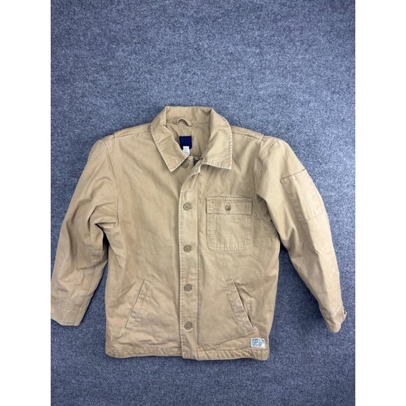GAP Other - Gap Utility Field Jacket Boys XL 12 Brown Button Up Pockets Collared Adjustable